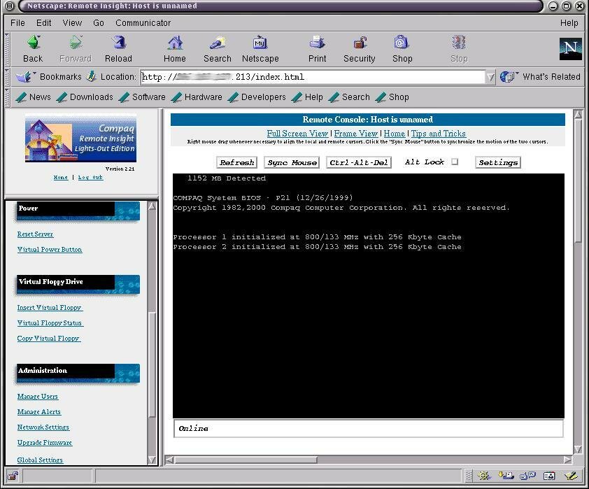 Image browser showing memory check during BIOS boot